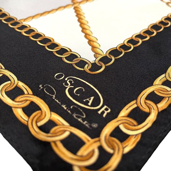 Oscar by Oscar de la Renta Silk Scarf Set: Two Vintage Square Neckerchiefs - Picture 6 of 11